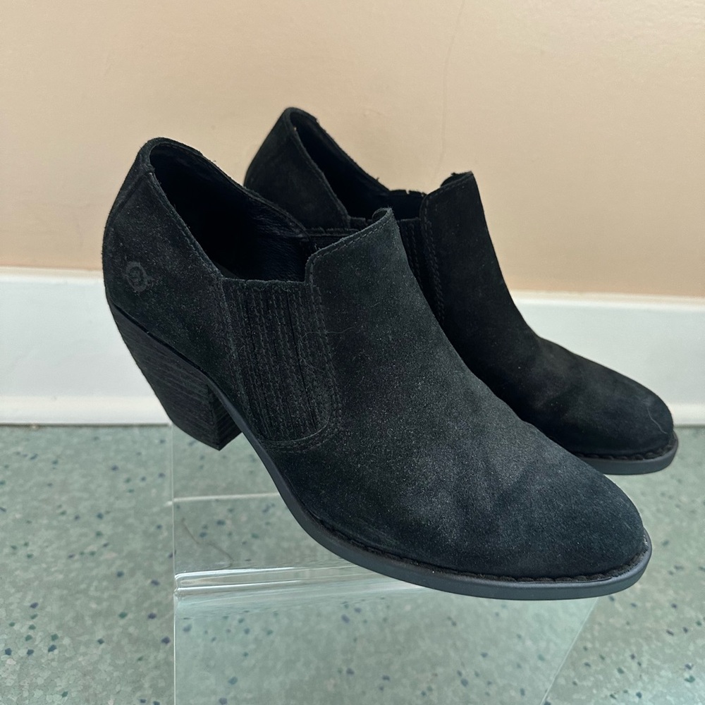 Western Black Suede Ankle Boots - Picture 4 of 10